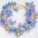 Cameo butterfly dragonfly purple blue iridescent charm bracelet Cameo butterfly dragonfly purple blue iridescent charm bracelet