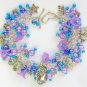 Cameo butterfly dragonfly purple blue iridescent charm bracelet