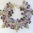 Fairy and mushroom purple bead cha cha charm bracelet Fairy and mushroom purple bead cha cha charm bracelet
