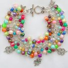 Four leaf clover shamrock rainbow bead cha cha charm bracelet Four leaf clover shamrock rainbow bead cha cha charm bracelet