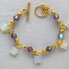 Czech glass iridescent butterfly bead purple AB crystal bracelet earrings set Czech glass iridescent butterfly bead purple AB crystal bracelet earrings set