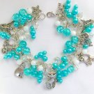 Cat and angel bright aqua blue cha cha charm bracelet Cat and angel bright aqua blue cha cha charm bracelet