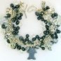 Hematite cat angel paw black crackle glass bead charm bracelet