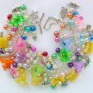 Flower rainbow yellow Czech glass butterfly bead charm bracelet Flower rainbow yellow Czech glass butterfly bead charm bracelet