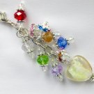 Glow in the Dark Heart Zipper Purse Charm rainbow crystal bead Glow in the Dark Heart Zipper Purse Charm rainbow crystal bead