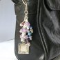 Picture Frame Zipper Purse Charm purple iridescent crystal bead