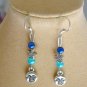 Fairy princess star moon charm aqua blue bead anklet