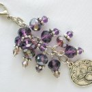 Dog Days Paw Zipper Purse Charm purple crystal bead Dog Days Paw Zipper Purse Charm purple crystal bead