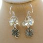 Clover flower charm diamond crystal bead chain Bracelet Earrings Set YOUR CHOICE COLOR
