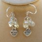 Cat  heart charm crystal diamond bead chain Bracelet Earrings Set YOUR CHOICE COLOR