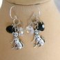 Nuts for dogs diamond shape crystal bead chain charm Bracelet Earrings Set