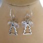 Christmas tree red green diamond bead charm Bracelet Earrings Set
