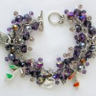 High Heel Shoe Shopping Purple AB Crystal Bead Charm Bracelet High Heel Shoe Shopping Purple AB Crystal Bead Charm Bracelet