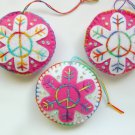 Felt peace sign snowflake ornament pink white tie dye variegated lot Felt peace sign snowflake ornament pink white tie dye variegated lot
