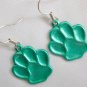 Paw charm painted teal green black animal lover bracelet