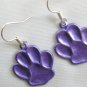 Paw print  purple black bead animal lover charm bracelet