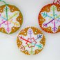 Felt snowflake ornament  brown white rainbow colorful lot