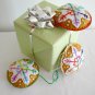 Felt snowflake ornament brown white rainbow colorful lot