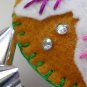 Felt snowflake ornament brown white rainbow colorful lot