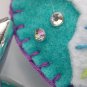 Felt snowflake ornament tie dye rainbow light aqua white lot handmade
