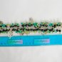 Four leaf clover lucky teal green black cha cha charm bracelet