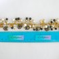 Czech black cat head bead gold paw print charm bracelet