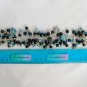 Czech moon face black aqua blue AB aurora borealis charm bracelet