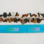 Tabby cat angel paw print brown black bead charm bracelet