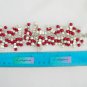 Cat red white candy cane colors faux pearl bead cha cha charm bracelet