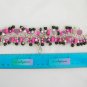 Cat bright pink grey black bead cha cha charm bracelet
