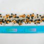 Cat orange lampwork glass bead fish crackle charm bracelet