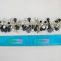 Cat silver grey and black pressed glass bead  charm bracelet