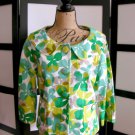 Josephine vintage inspired green lime yellow leaf 3/4 sleeve jacket size 6 Josephine vintage inspired green lime yellow leaf 3/4 sleeve jacket size 6