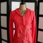 Coldwater Creek NWT orange beaded embellished hooded floral fleece jacket S