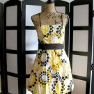 Taboo NWT yellow brown floral circle spaghetti strap bubble dress 7/8 Taboo NWT yellow brown floral circle spaghetti strap bubble dress 7/8