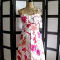 Snap NWT orange pink white floral flower empire waist spaghetti strap dress 11