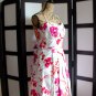 Snap NWT orange pink white floral flower empire waist spaghetti strap dress 11