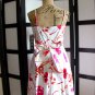 Snap NWT orange pink white floral flower empire waist spaghetti strap dress 11