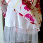 Snap NWT orange pink white floral flower empire waist spaghetti strap dress 11