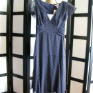 Vol 1 NWT navy blue white polka dot ruffled empire waist dress M Vol 1 NWT navy blue white polka dot ruffled empire waist dress M