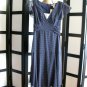 Vol 1 NWT navy blue white polka dot ruffled empire waist dress M