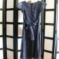 Vol 1 NWT navy blue white polka dot ruffled empire waist dress M