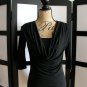 Sushi Flower NWT black draping cowl neck 3/4 sleeve top S