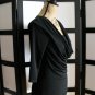 Sushi Flower NWT black draping cowl neck 3/4 sleeve top S