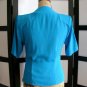 Anne Klein retro blue draped wrap cross over short sleeve top size 4