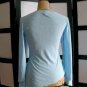 Rave light blue butterfly iris colorful flower open angel sleeve top L