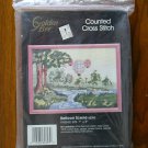 Golden Bee Hot Air Balloon tree landscape counted cross stitch kit 60353 Golden Bee Hot Air Balloon tree landscape counted cross stitch kit 60353
