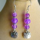 Hello kitty cat purple pink orange aqua teal brown charm earrings Hello kitty cat purple pink orange aqua teal brown charm earrings