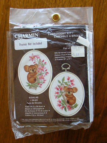 Charmin koala bear flower needlepoint crewel embroidery kit 04-63