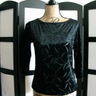Karen Kane Petites black burned out velour 3/4 sleeve top size petite Karen Kane Petites black burned out velour 3/4 sleeve top size petite